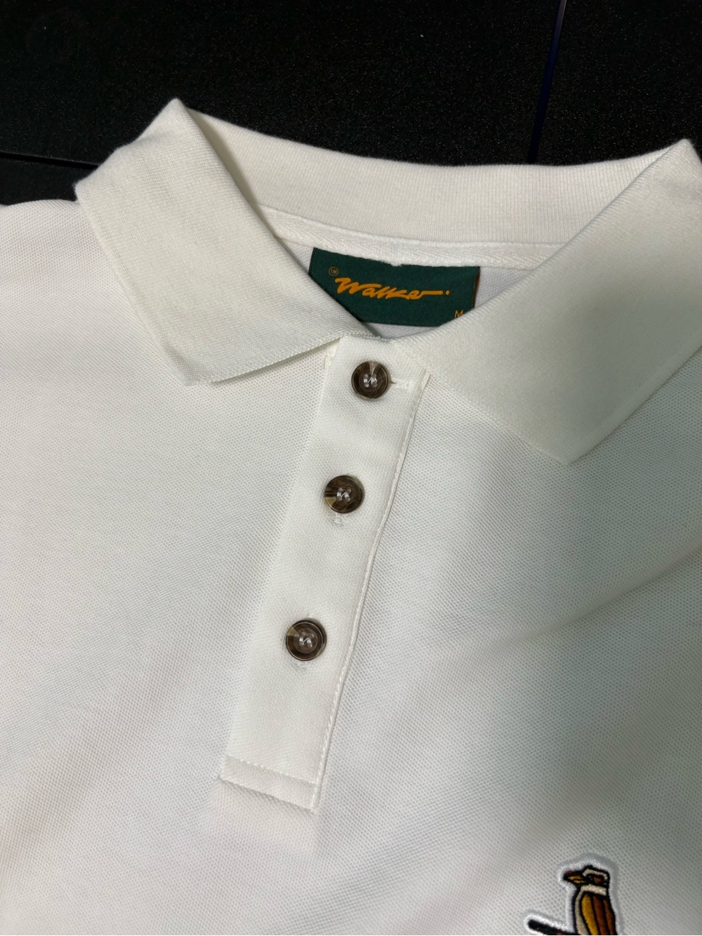 Men's White Short-Sleeve Polo with Small Embroidered Motif - Picture 5 of 9